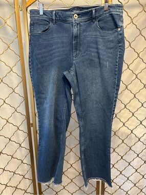 J. Jill Dark Blue Kick Flare Ankle Crop Jeans size 12